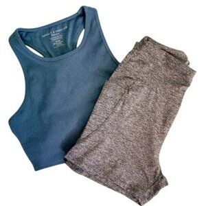 Two-Piece Womens Activewear M Stretchy Comfortable Pockets & Racerback Top
